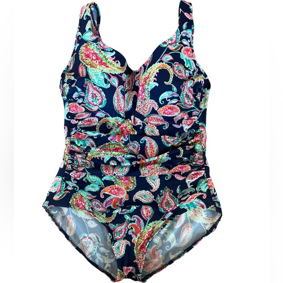 Miraclesuit Amici V-neck One Piece Swimsuit - Picture 3 of 11